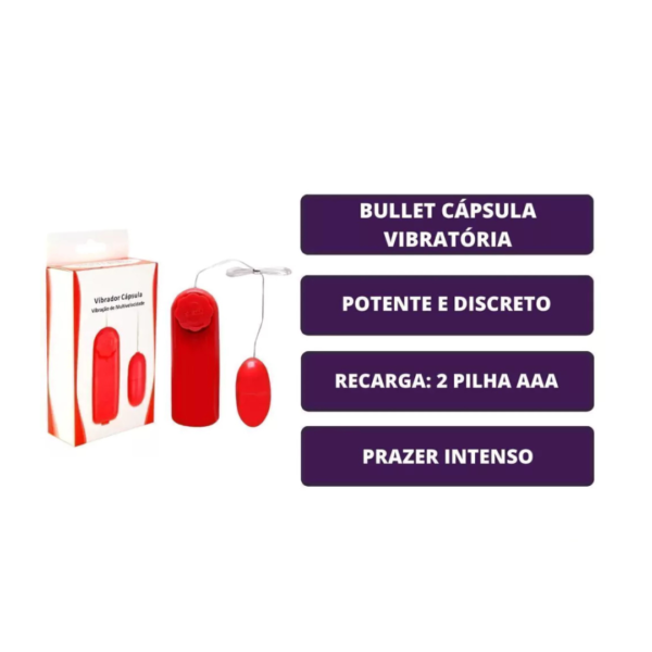 VIBRADOR CÁPSULA BULLET PILHA (NÃO INCLUSA) - Image 2