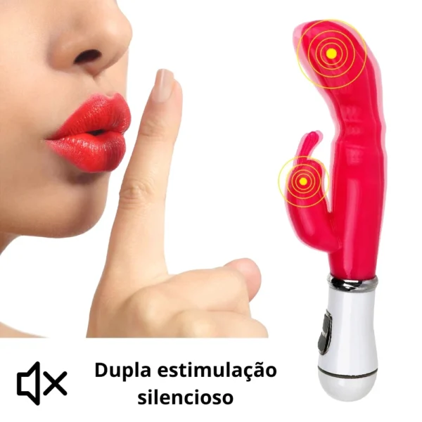 VIBRADOR SILICONE COELHINHO 12  MODOS VIBRAÇÃO USB - Image 2