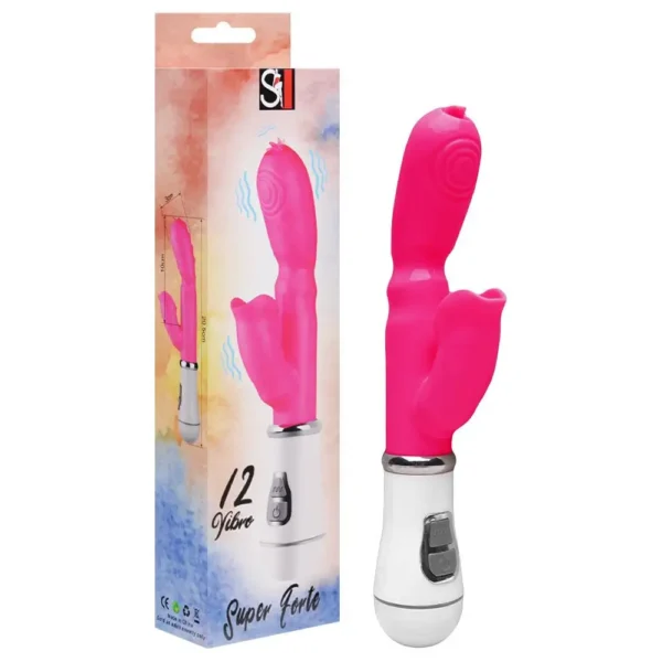 VIBRADOR COM ESTIMULADOR CLITORIANO 12 MODOS DE VIBRAÇÃO À PILHA (NÃO INCLUSA) - Imagem 13