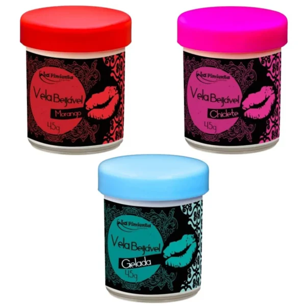 VELA BEIJÁVEL HIDRATANTE LA PIMIENTA 45G 3 AROMAS - Imagem 2