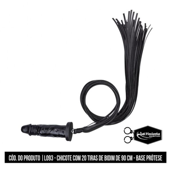 CHICOTE LA PIMIENTA 20 TIRAS EM BEDIM 90CM  BASE PRÓTESE