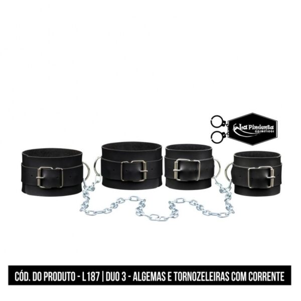 KIT DUO 3 ALGEMAS E TORNOZELEIRAS COM CORRENTE LA PIMIENTA - Imagem 2
