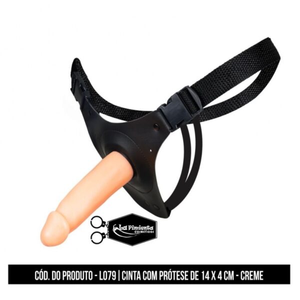 CINTA PENIANA COM PRÓTESE LA PIMIENTA PRÓTESE 13,5CMX3,5 CM CREME