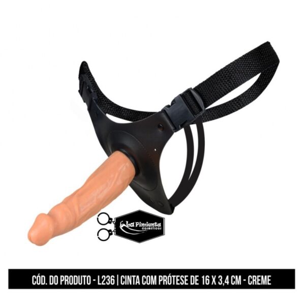 CINTA PENIANA COM PRÓTESE LA PIMIENTA PRÓTESE 15CM X 4CM CREME