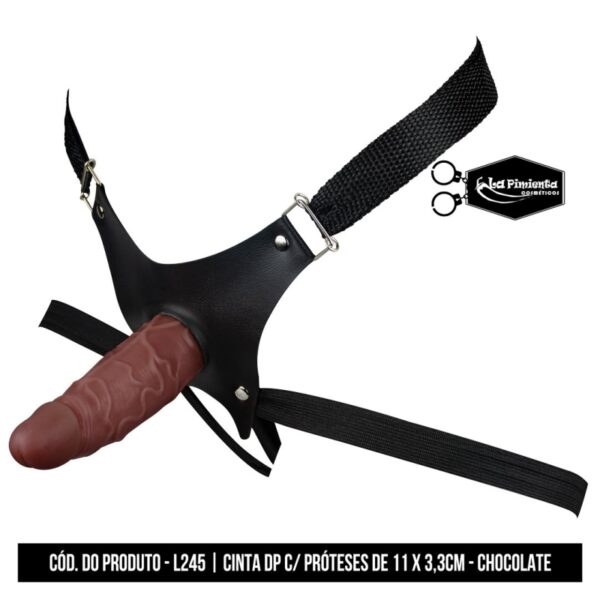 CINTA PENIANA DP COM PRÓTESE LA PIMIENTA PRÓTESE 11CM X 3,3CM CHOCOLATE