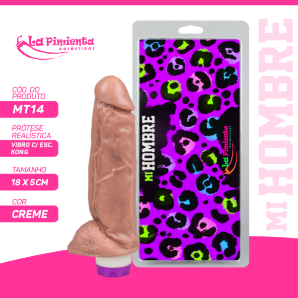 PRÓTESE REALÍSTICA  KONG COM ESCROTO E MOTOR LA PIMIENTA LINHA MI HOMBRE 18CMX 5CM - Imagem 2