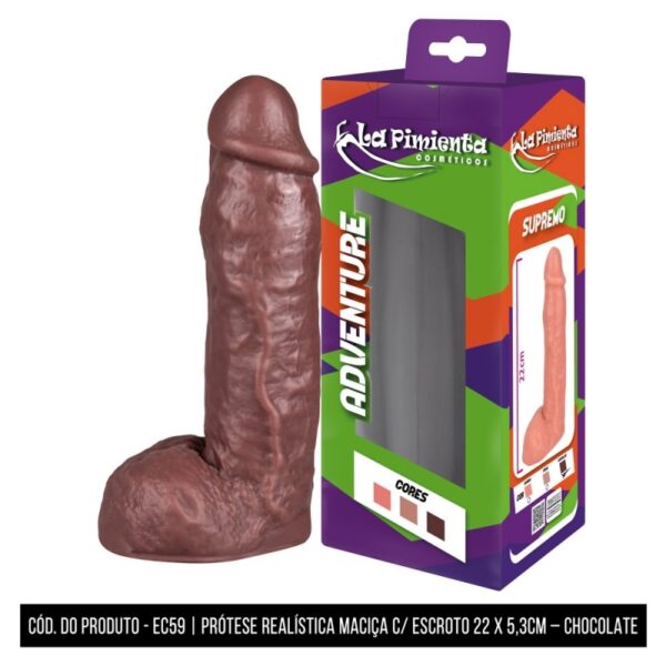 PRÓTESE REALÍSTICA  COM ESCROTO  LA PIMIENTA LINHA ADVENTURE SUPREMO 22CMX5,3CM - Imagem 4
