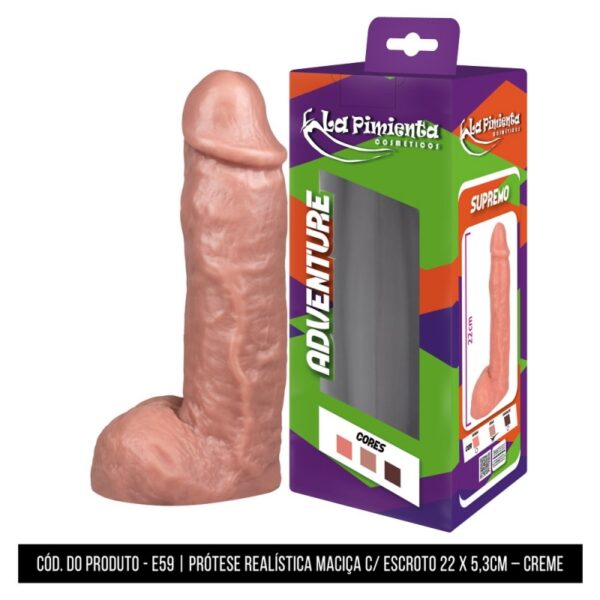 PRÓTESE REALÍSTICA  COM ESCROTO  LA PIMIENTA LINHA ADVENTURE SUPREMO 22CMX5,3CM - Imagem 8