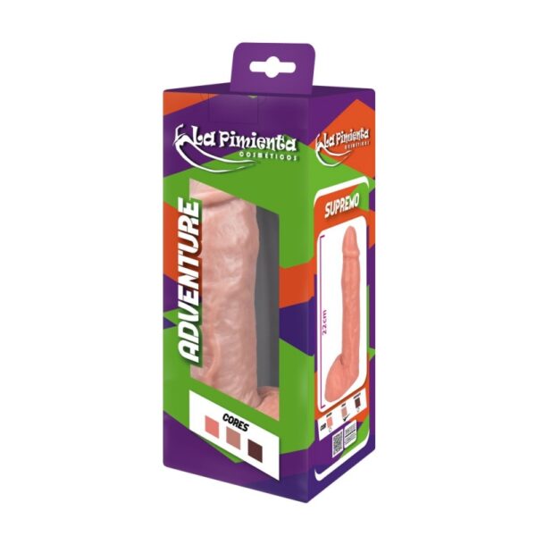 PRÓTESE REALÍSTICA  COM ESCROTO  LA PIMIENTA LINHA ADVENTURE SUPREMO 22CMX5,3CM - Imagem 6