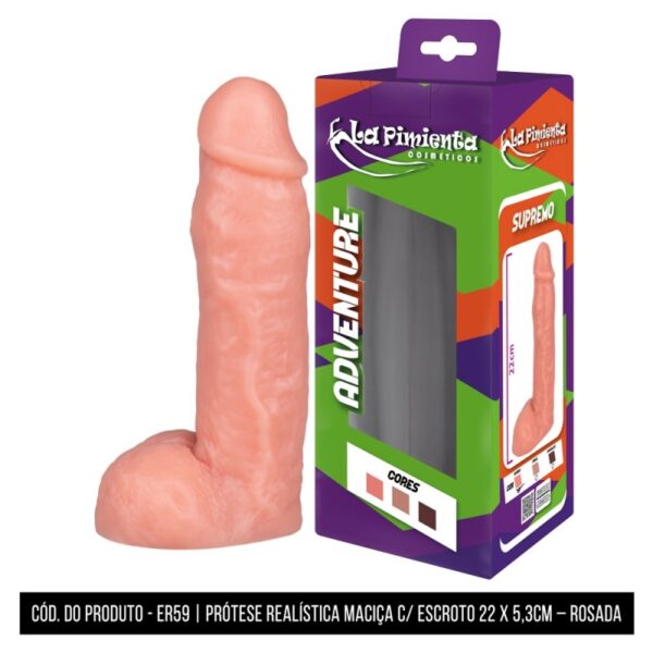 PRÓTESE REALÍSTICA  COM ESCROTO  LA PIMIENTA LINHA ADVENTURE SUPREMO 22CMX5,3CM - Imagem 7