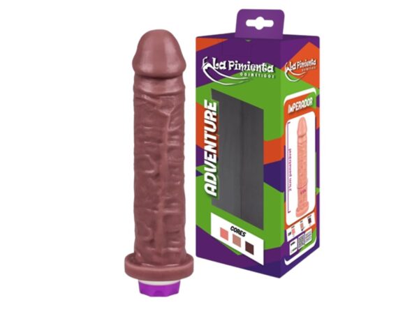 PRÓTESE REALÍSTICA MACIÇA COM VIBRADOR LA PIMIENTA LINHA ADVENTURE IMPERADOR 21CMX4,5CM - Imagem 4