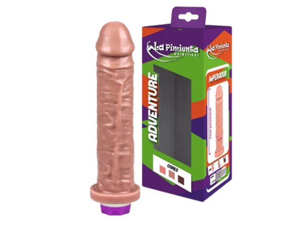 PRÓTESE REALÍSTICA MACIÇA COM VIBRADOR LA PIMIENTA LINHA ADVENTURE IMPERADOR 21CMX4,5CM - Imagem 3