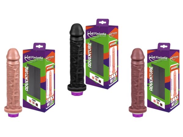 PRÓTESE REALÍSTICA MACIÇA COM VIBRADOR LA PIMIENTA LINHA ADVENTURE IMPERADOR 21CMX4,5CM