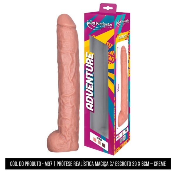 PRÓTESE REALÍSTICA MACIÇA COM ESCROTO LA PIMIENTA LINHA ADVENTURE EVEREST 39CMX6CM - Imagem 7