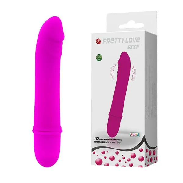 VIBRADOR PURO SILICONE 10 NÍVEIS DE VIBRAÇÃO BECK PRETTY LOVE