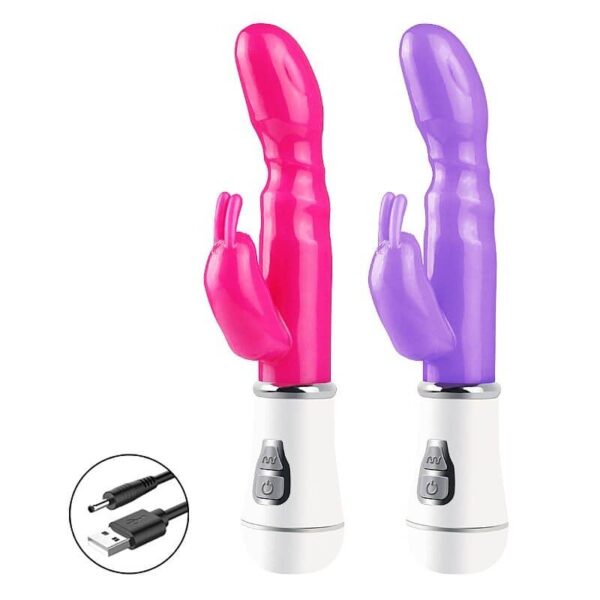 VIBRADOR DE PONTO G E CLITÓRIS RECARREGÁVEL USB 16CM SI