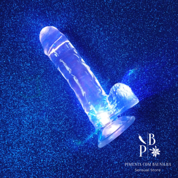 DILDO REALÍSTICO COM LED COLORIDO 18,5CM X 3,6CM SI - Imagem 5