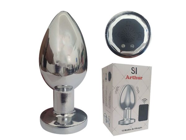 PLUG ANAL COM VIBRADOR E CONTROLE REMOTO TAMANHO M BATERIA RECARREGÁVEL USB 10 MODOS DE VIBRAÇÃO - SI8600