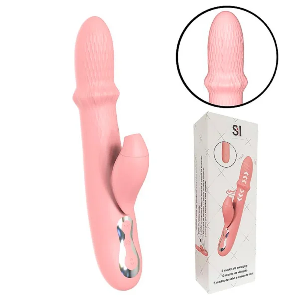 VIBRADOR DE PONTO G E CLITÓRIS COM PULSAÇÃO E VAI E VEM DE ANEL SI RECARREGÁVEL USB 10 MODOS DE VIBRAÇÃO