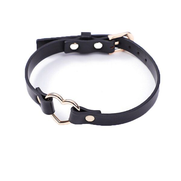 COLEIRA BONDAGE COM CORAÇÃO CHOCKER SI PRETO/VERMELHO - Image 2