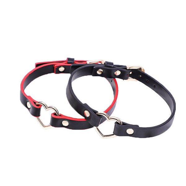 COLEIRA BONDAGE COM CORAÇÃO CHOCKER SI PRETO/VERMELHO - Image 3