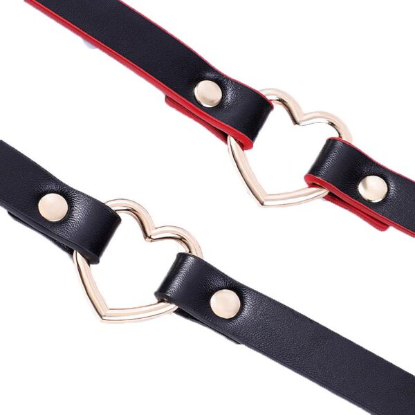 COLEIRA BONDAGE COM CORAÇÃO CHOCKER SI PRETO/VERMELHO - Image 4