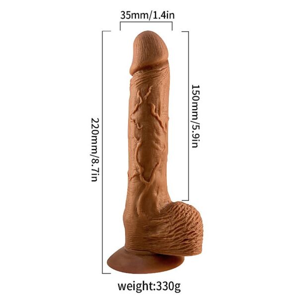 VIBRADOR PRÓTESE PÊNIS REALÍSTICO COM VAI E VEM SI 22CM X 3,5CM 10 MODOS DE VIBRAÇÃO 3 MODOS VAI E VEM RECARREGÁVEL USB - Image 3