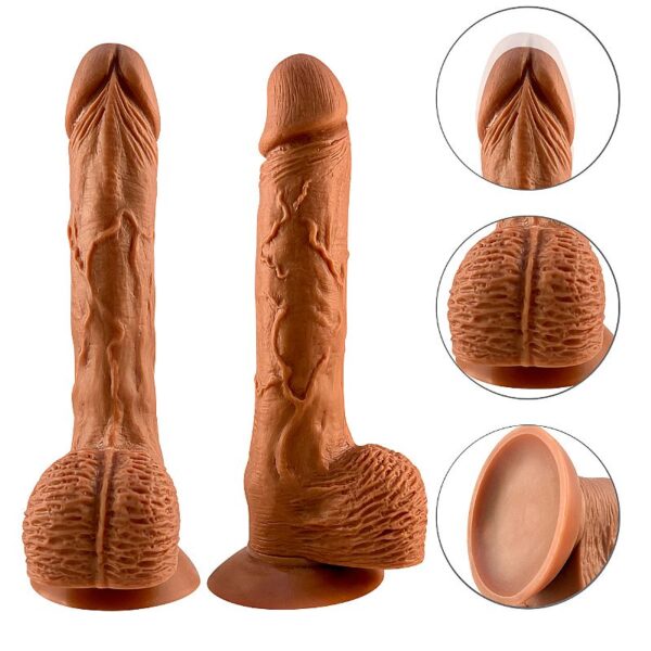 VIBRADOR PRÓTESE PÊNIS REALÍSTICO COM VAI E VEM SI 22CM X 3,5CM 10 MODOS DE VIBRAÇÃO 3 MODOS VAI E VEM RECARREGÁVEL USB