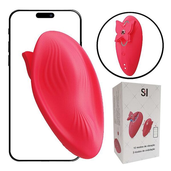 MASTURBADOR VIBRADOR DE CALCINHA SI 10 MODOS DE VIBRAÇÃO E ONDULAÇÃO CONTROLE BLUETOOTH VIA APLICATIVO RECARREGÁVEL USB - Image 4