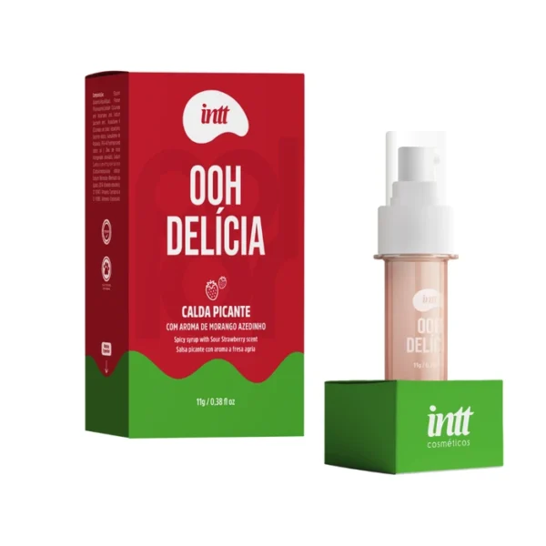 CALDA COMESTÍVEL PICANTE GEL BEIJÁVEL INTT OHH DELÍCIA 11G MORANGO AZEDINHO