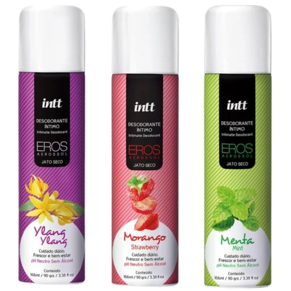 DESODORANTE ÍNTIMO E CORPORAL INTT EROS 166ML 3 AROMAS