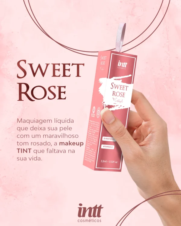 MAQUIAGEM LÍGUIDA MAKEUP LIP TINT INTT SWEET ROSE BY CASTROPIL 3,5ML - Imagem 2