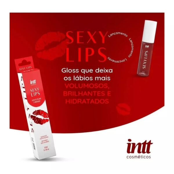 GLOSS LABIAL VOLUME E HIDRATAÇÃO SABORIZADO INTT SEXY LIPS 3,5ML - Imagem 2