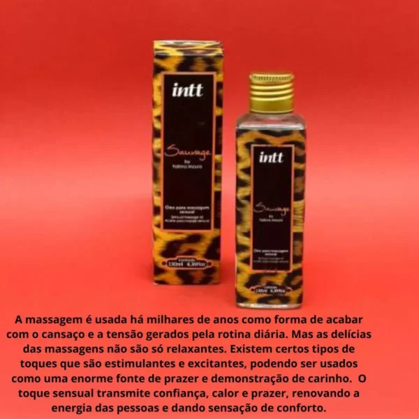 ÓLEO DE MASSAGEM AFRODISÍACO INTT SAUVAGE 130ML - Imagem 3