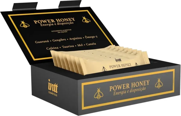 SUPLEMENTO ALIMENTAR AFRODISÍACO LÍQUIDO À BASE DE MEL TAURINA CAFEÍNA GENGIBRE CANELA INTT POWER HONEY 8 X 10G - Imagem 9