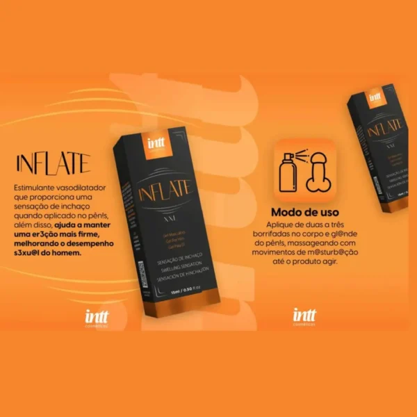 GEL ESTIMULANTE VASODILATADOR INTT INFLATE SPRAY 15ML - Imagem 3