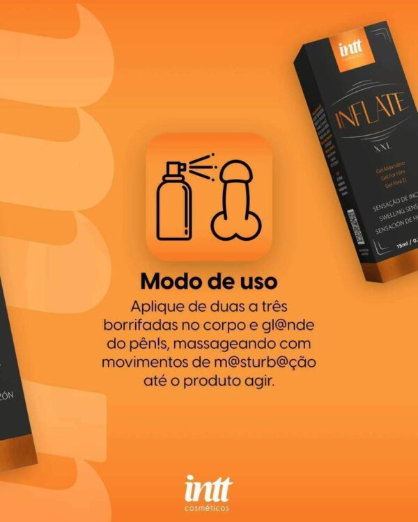 GEL ESTIMULANTE VASODILATADOR INTT INFLATE SPRAY 15ML - Imagem 2