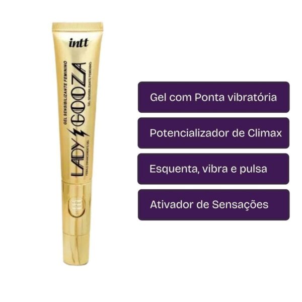GEL EXCITANTE FEMININO TÉRMICO VIBRADOR INTT LADY GOOZA 15G TUTTI FRUTTI COM PONTA VIBRATÓRIA - Imagem 13