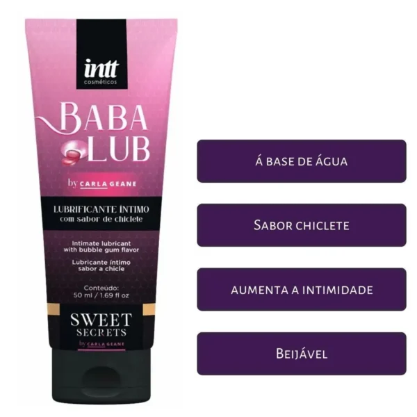 GEL LUBRIFICANTE ÍNTIMO SABOR CHICLETE INT BABALUB 50ML - Imagem 8