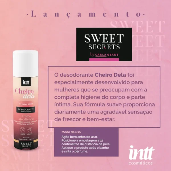 DESODORANTE AFRODISÍACO ÍNTIMO E CORPORAL FEMININO INTT CHEIRO DELA 166ML - Imagem 2