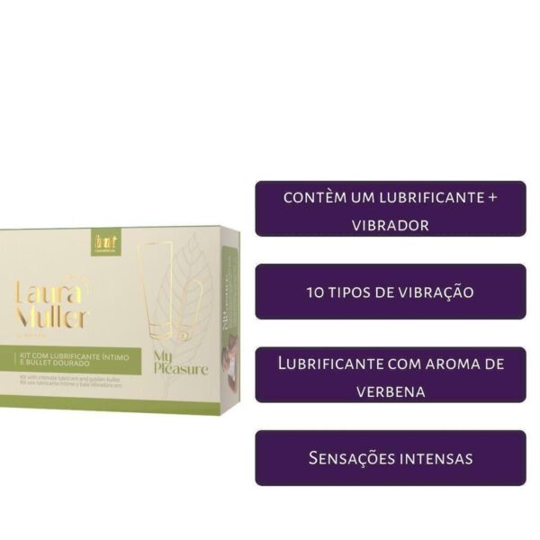 KIT INTT MY PLESURE BY LAURA MULLER GEL LUBRIFICANTE ÍNTIMO VERBENA + BULLET 10 VELOCIDADES - Imagem 4