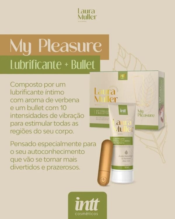 KIT INTT MY PLESURE BY LAURA MULLER GEL LUBRIFICANTE ÍNTIMO VERBENA + BULLET 10 VELOCIDADES - Imagem 6
