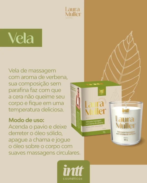 VELA PARA MASSAGEM BEIJÁVEL INTT BY LAURA MULLER 50G VERBENA - Imagem 4