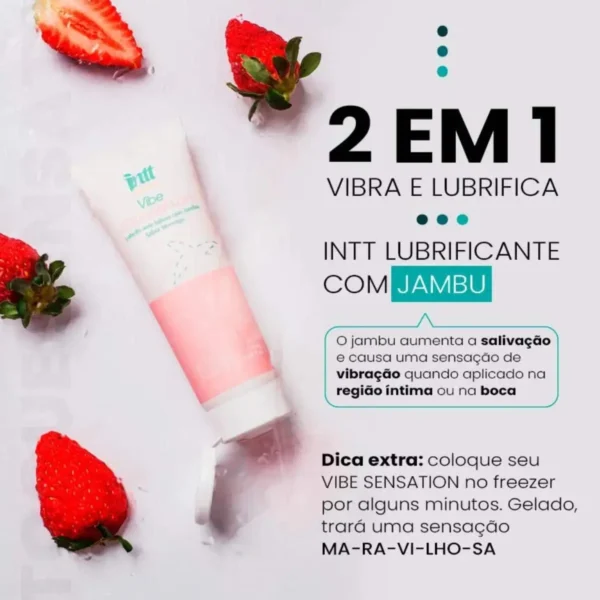 LUBRIFICANTE ÍNTIMO COM EFEITO DE VIBRAÇÃO LEVE INTT VIBE SENSATION 50ML - Imagem 2