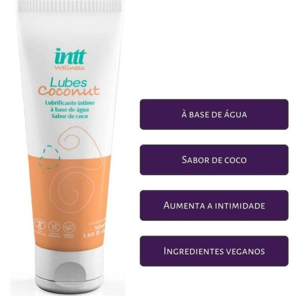 LUBRIFICANTE ÍNTIMO À BASE DE COCO INTT LUBES COCONUT GEL 50ML - Imagem 2