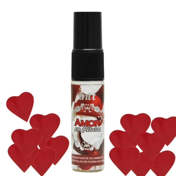 KIT AMOR EM PÉTALAS INTT 100 PÉTALAS DE CETIM + PERFUME AFRODISÍACO SPRAY 15ML - Imagem 2