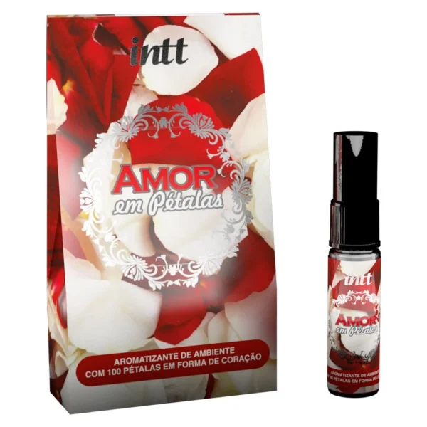 KIT AMOR EM PÉTALAS INTT 100 PÉTALAS DE CETIM + PERFUME AFRODISÍACO SPRAY 15ML - Imagem 3
