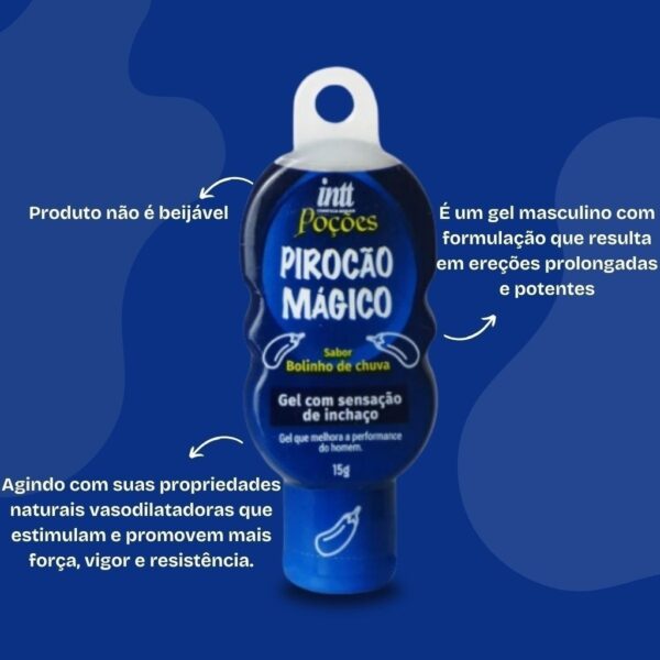GEL ESTIMULANTE VASODILATADOR MASCULINO INTT POÇÃO PIROCÃO MÁGICO 15G BOLINHO DE CHUVA - Imagem 2