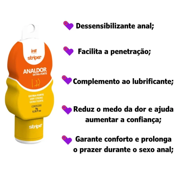 GEL DESSENSIBLIZANTE PARA SEXO ANAL SEM DOR INTT ANALDOR 8G - Imagem 2
