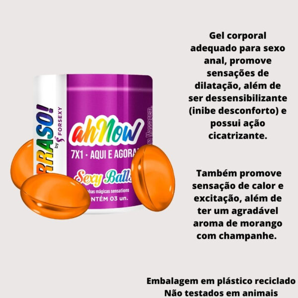 BOLINHAS EXPLOSIVAS DE GEL FOR SEXY AH NOW! 3 UNIDADES LUBRIFICANTE TÉRMICO VASODILATADOR VIBRADOR DESSENSIBILIZANTE - Imagem 2